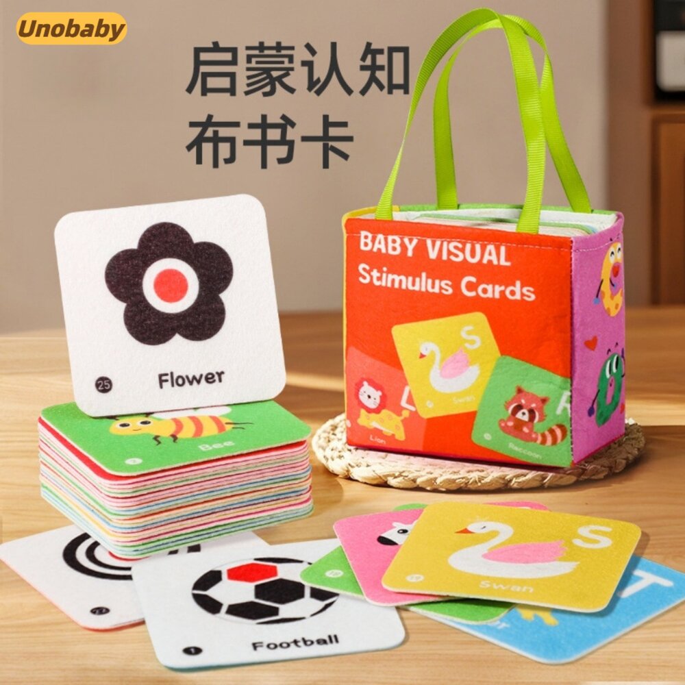 媽媽買 認知卡片布書 雙面布書 認知卡片 視覺啟蒙卡 寶寶布卡 視覺刺激 認知啟蒙 早教教具