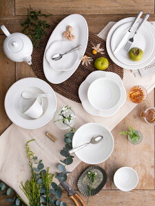 朵頤Eta珠點創意西餐餐盤大碗盤面碗家用陶瓷碗單個湯碗魚盤菜盤1入