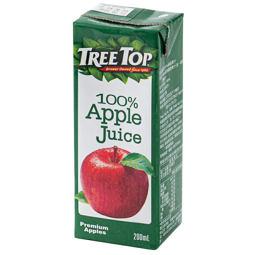 [箱購]樹頂TREE TOP 100%蘋果汁200m/瓶l*24 廣三SOGO [APP下單享4%點數]