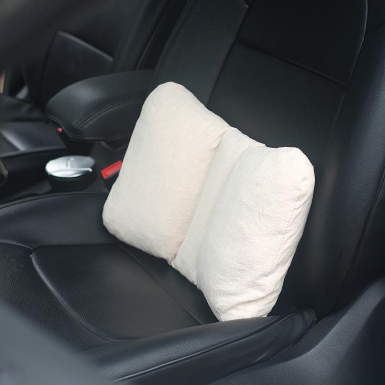 多功能靠墊 汽車腰枕椅子腰靠沙發可換洗外套乳膠顆粒芯靠枕【林之舍】