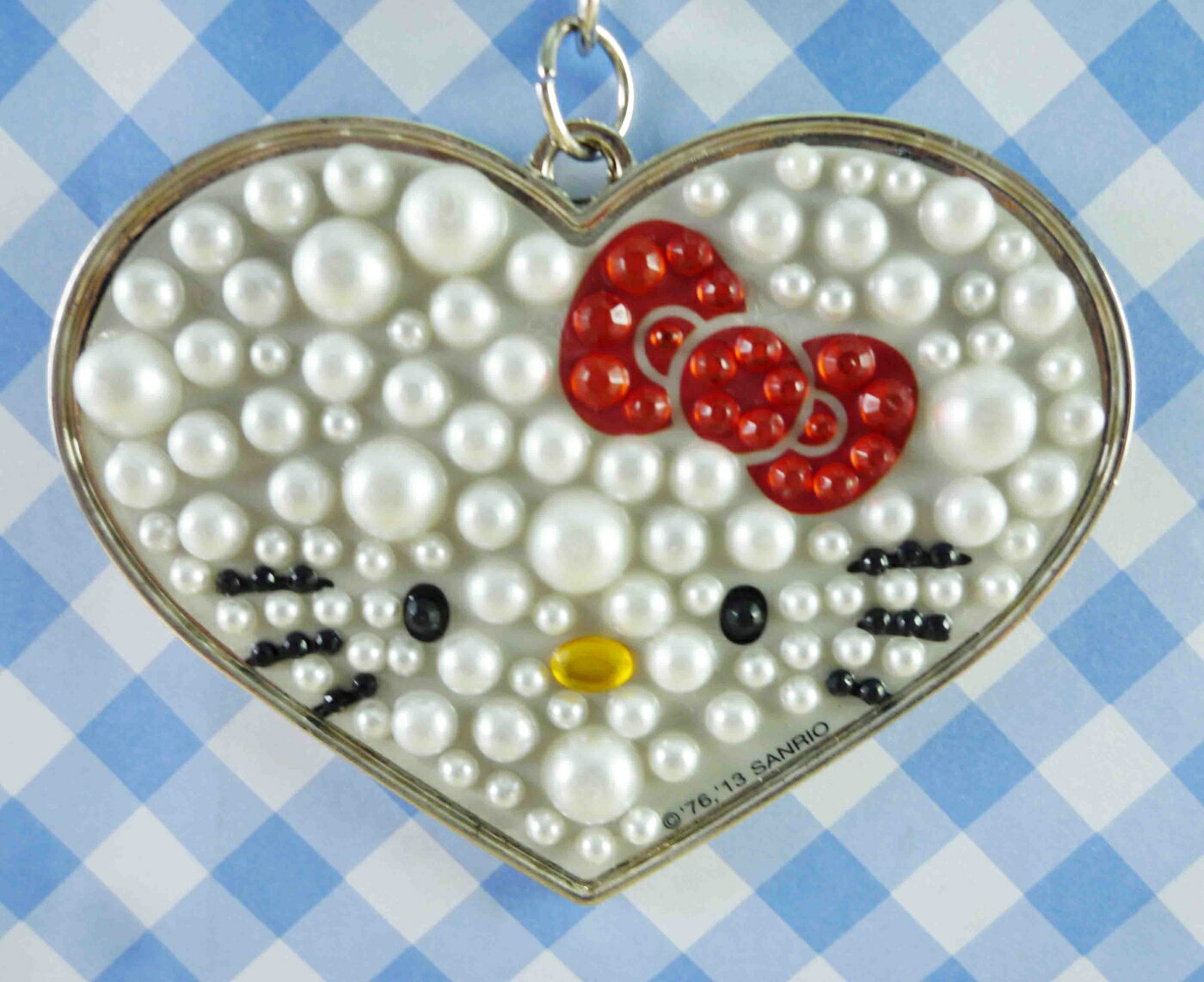 【震撼精品百貨】Hello Kitty 凱蒂貓 KITTY鑰匙圈-新型白珠 震撼日式精品百貨