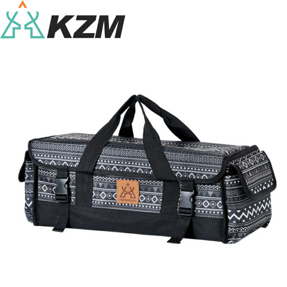 【KAZMI 韓國 KZM 彩繪民族風工具收納袋《黑色》】K9T3B003/收納袋/裝備袋/工具袋/露營/戶外