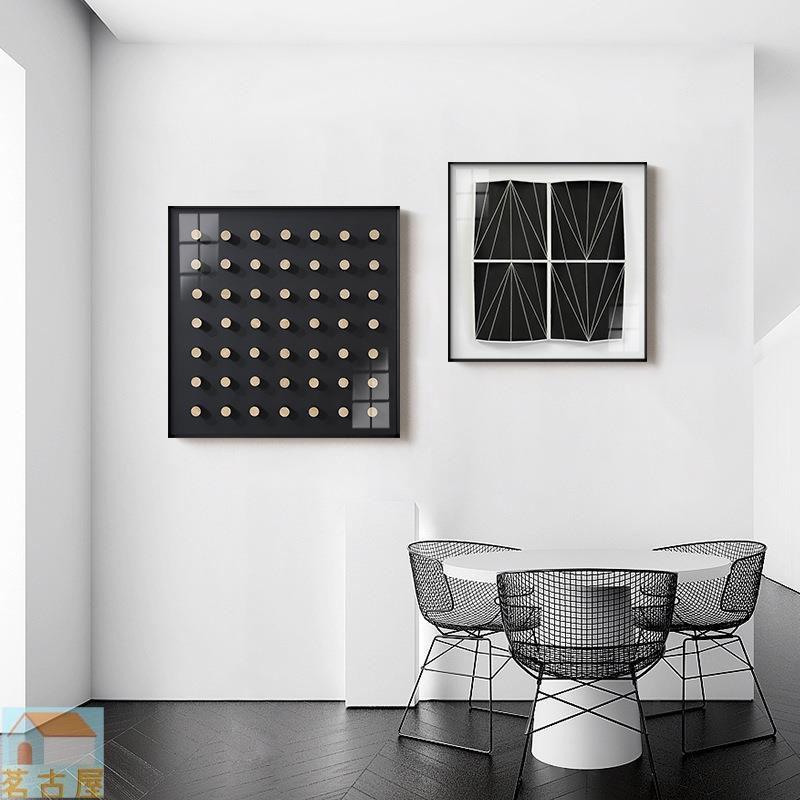 現代簡約黑白灰工作室客廳裝飾畫藝術空間壁畫立體感掛畫廠家批發