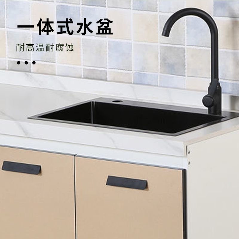 廚房流理臺 免運 櫥櫃 廚房櫥櫃 洗碗池 簡易櫥櫃加寬加高巖板櫥櫃灶臺櫃碗櫃水槽櫃家用租房用經濟型櫥櫃
