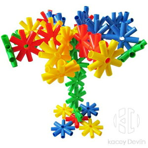 雪花大號星星積木塑料拼搭拼插積木兒童早教益智類幼兒園玩具60件【聚物優品】