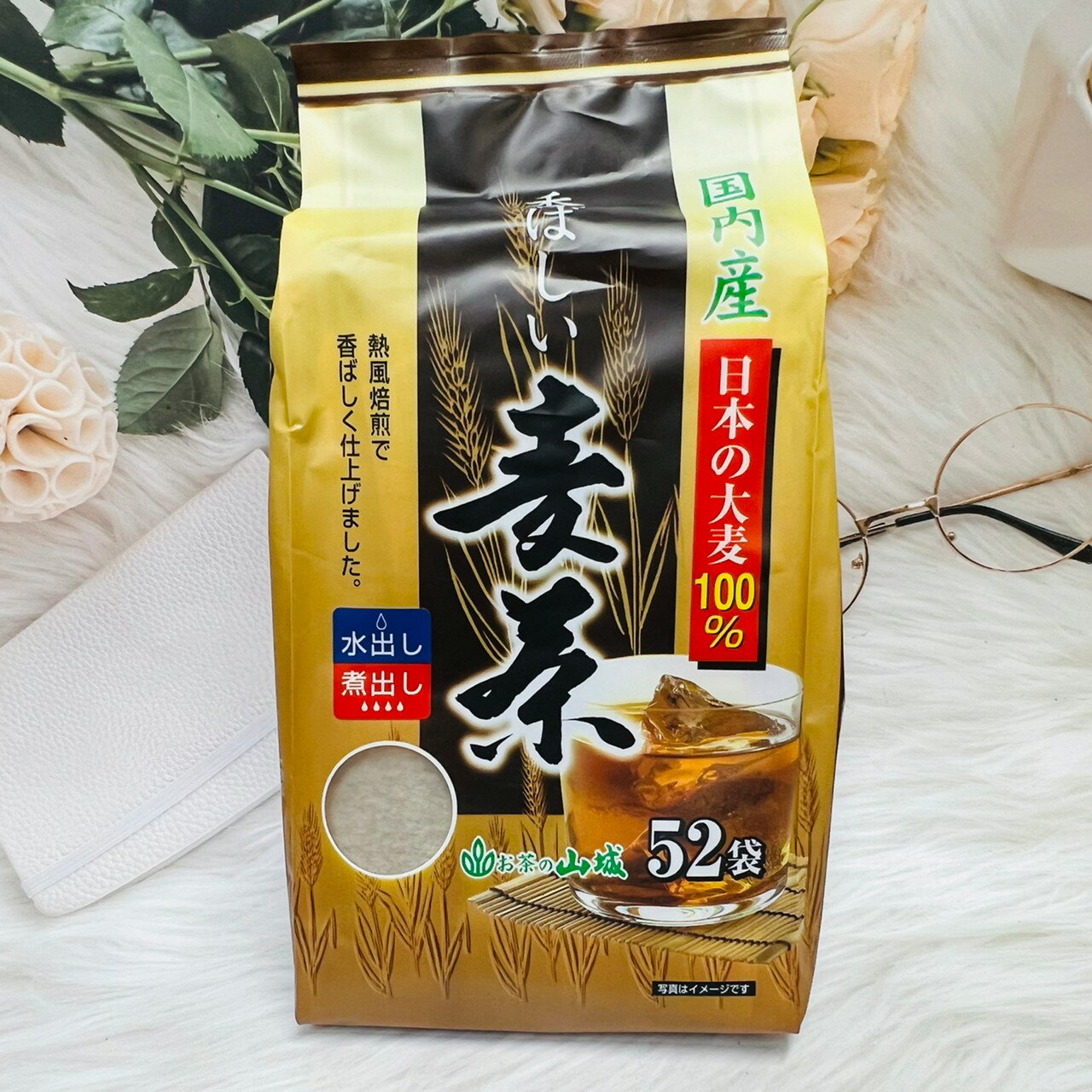 日本 上田玄米茶屋 熱風焙煎 香醇麥茶 52袋入 國產大麥使用 冷泡 熱泡｜全店$199免運