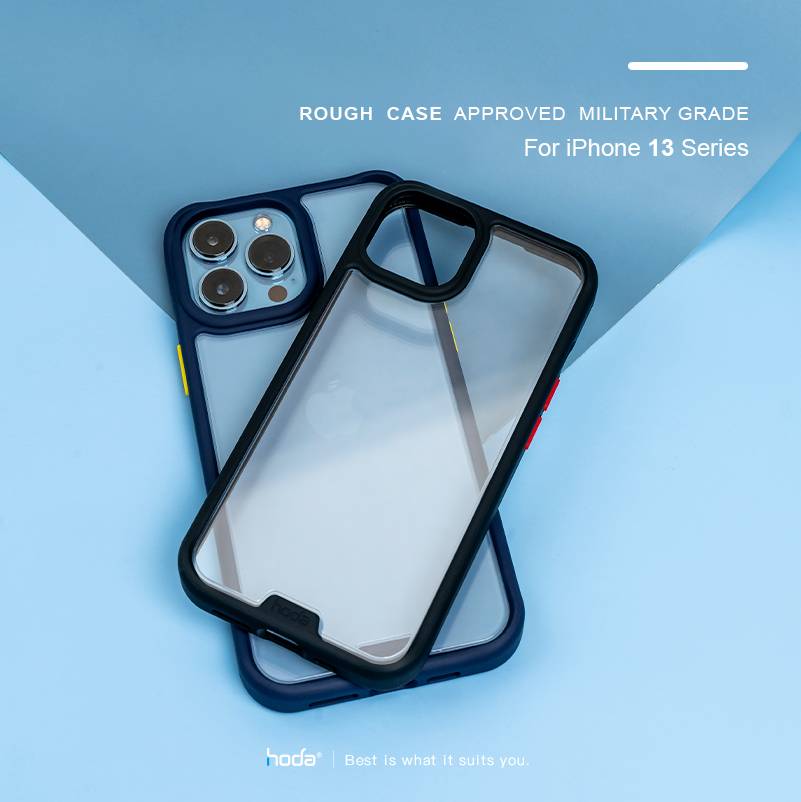HODA 柔石 透明 PC 背板 軍規 防摔 透明殼 防摔殼 手機殼 保護殼 iPhone 13 pro max 6