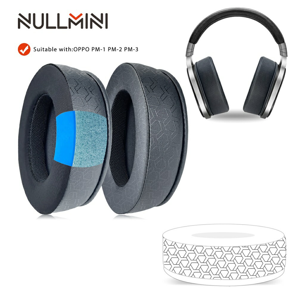 Nullmini 替換耳墊適用於 OPPO PM-1 PM-2 PM-3 PM1 PM2 PM3 耳機冷卻凝膠耳罩耳罩頭