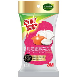 3M 百利多用途細緻菜瓜布-木漿棉系(桃紅色菜瓜布1入).