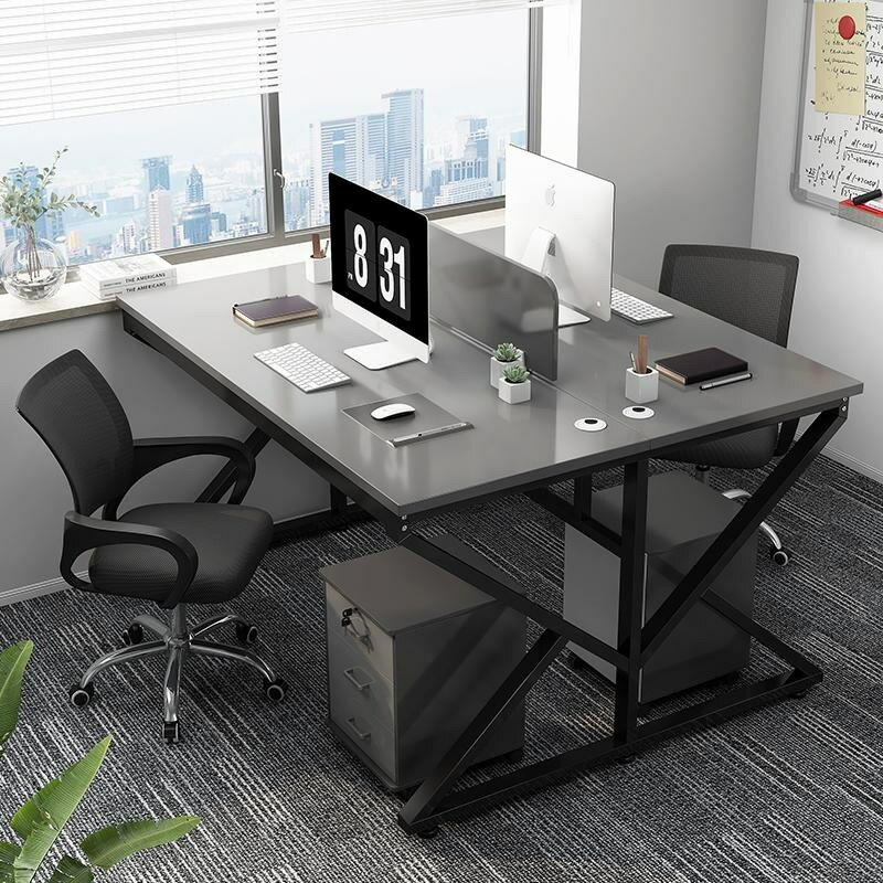 免運 公司貨/美好家居 辦公桌員工位雙人電腦桌椅組合簡約現代辦公室四人位職員組合屏風