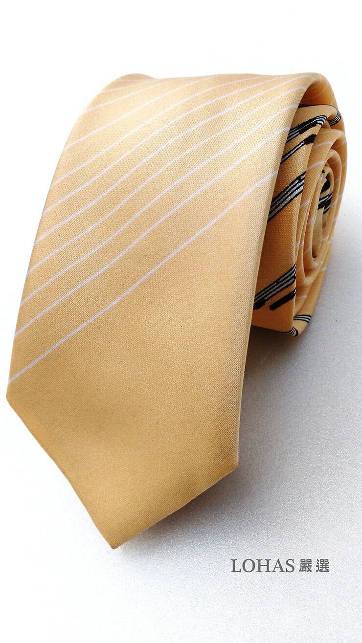 領帶_不規則條紋黃時尚手打領帶