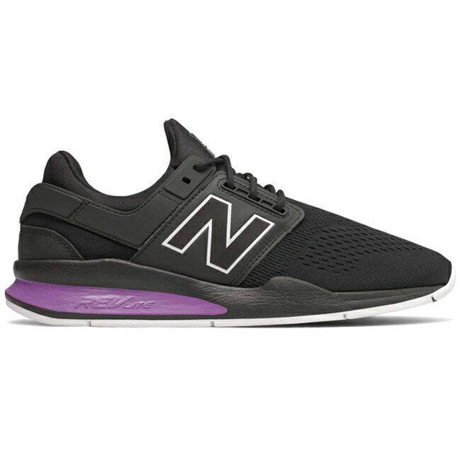 New Balance 247 男鞋 慢跑 休閒 襪套 網布 清亮 透氣 增厚內底 黑 紫 【運動世界】MS247TO