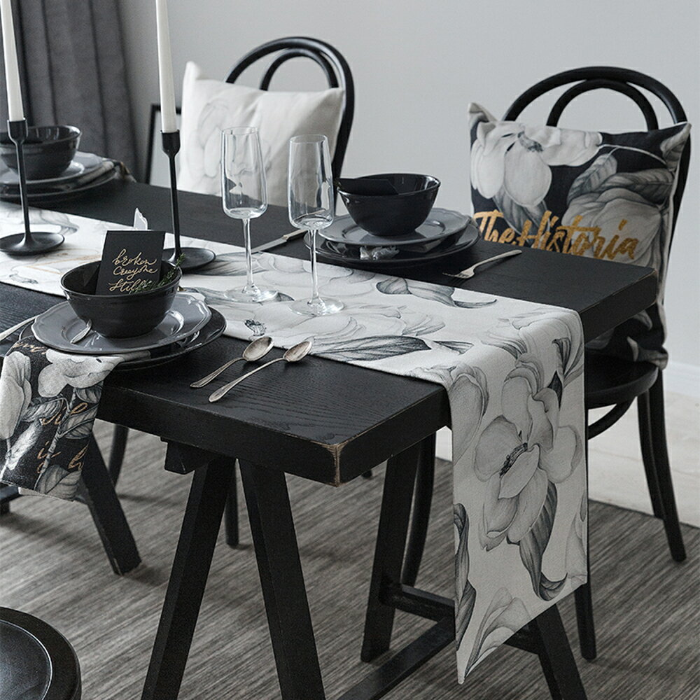 時尚可愛空間餐桌布 茶几布 隔熱墊 鍋墊 杯墊 餐桌巾桌旗 453 (30*160cm)