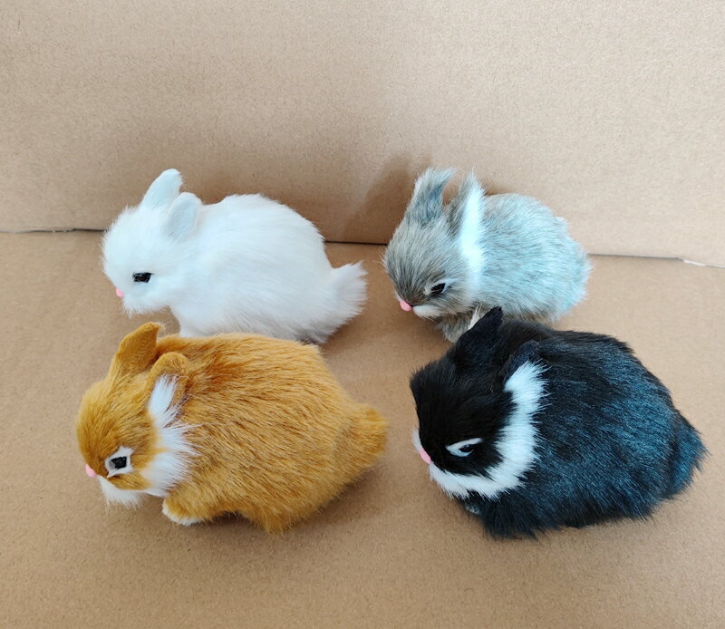 模擬兔子動物毛絨玩具兔子公仔玩偶動物模型玉兔大小白兔擺件