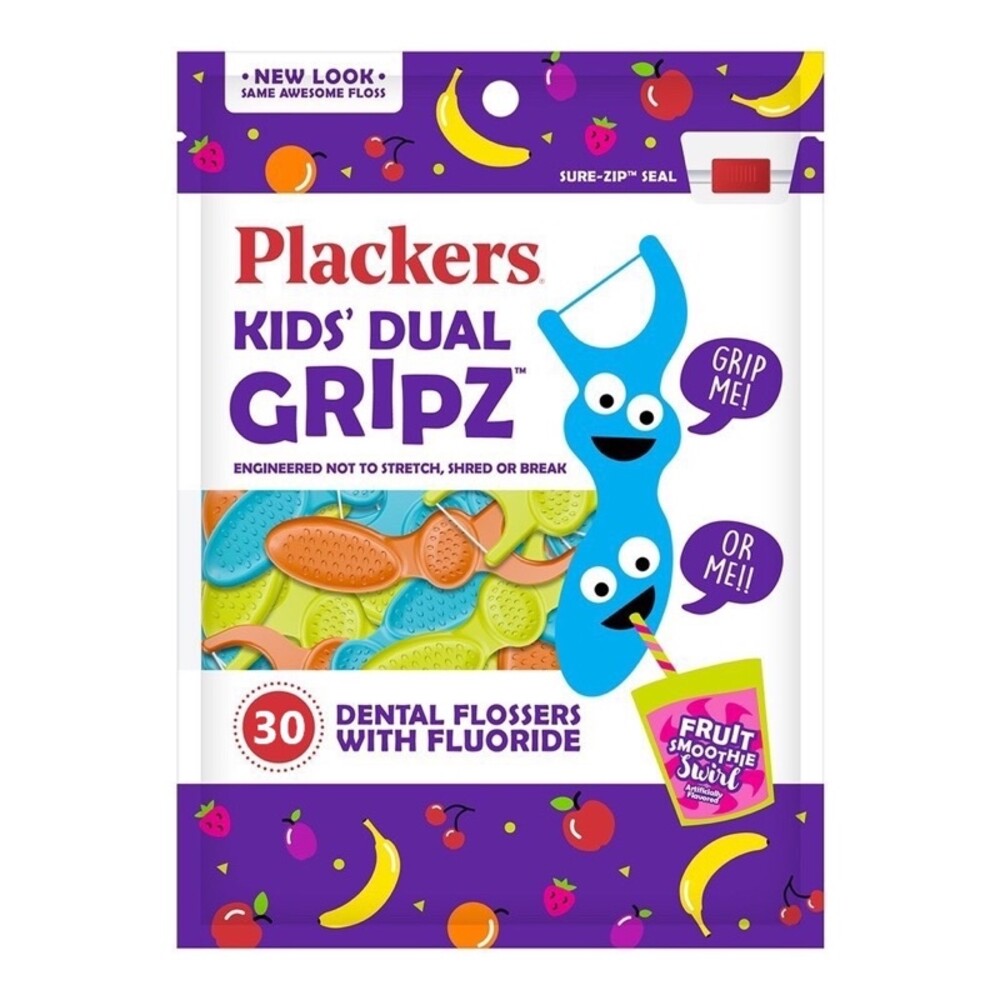 【牙齒寶寶】【買一送一】美國 普雷克 Plackers 派樂絲 兒童果香含氟牙線棒30支