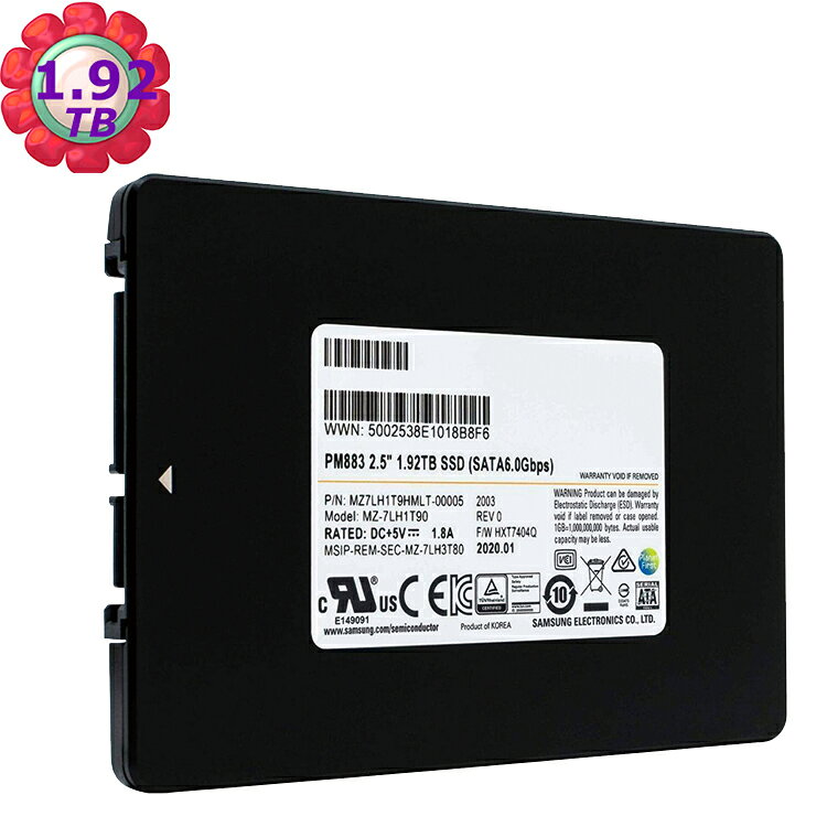 Samsung PM883 1.92TB 1.92T 2.5" SSD 6Gb/s MZ7LH1T9HMLT 固態硬碟｜APP賺6%點數回饋