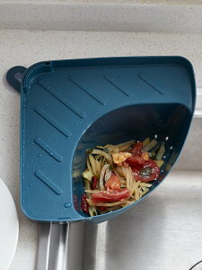 水槽廚余垃圾籃吸盤式食物殘渣過濾網兜廚房水池瀝水置物架