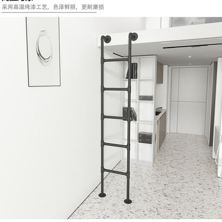臺灣公司 限時下殺 免運 可定製 閣樓梯 樓梯 折疊梯 直梯 爬梯 單邊梯 梯子 北歐梯子家用學生宿舍上下床雙層床爬梯閣樓樓梯鐵藝loft復古