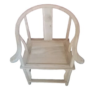 太師椅 新中式古典實木復古榆木白坯圈椅官帽椅餐椅靠背椅茶桌椅子辦公椅『XY34807』