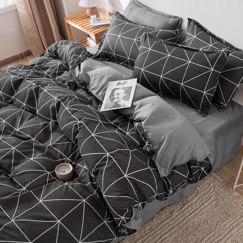 裸睡首選雙人特大 加大 加高35公分 床包組 格子床單被套 三件組 四件組 枕頭套 床罩 床包 水洗棉 卡通