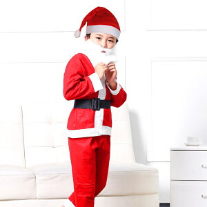 ✤宜家✤可愛創意聖誕節服飾2 兒童聖誕老人服 聖誕禮物 (五件套)