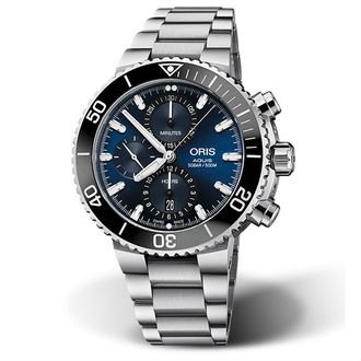 ORIS 豪利時  Aquis 500米潛水計時機械錶 0177477434155-0782405PEB 藍 銀 45.5mm