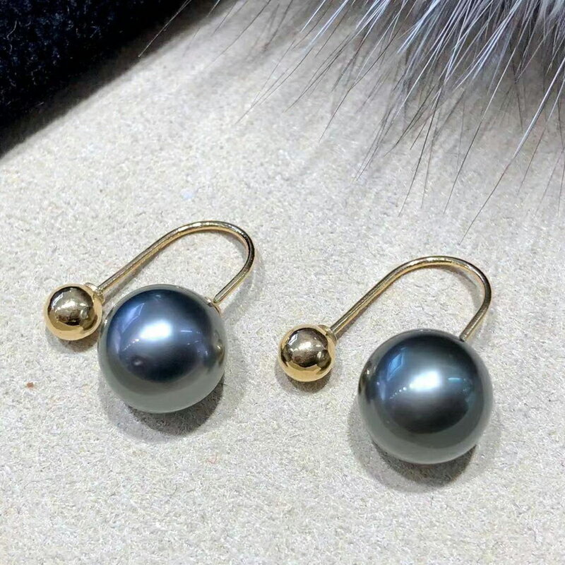 DIY珍珠小配件 S925純銀耳環珍珠金色銀色耳釘空托 配8-10mm圓珠