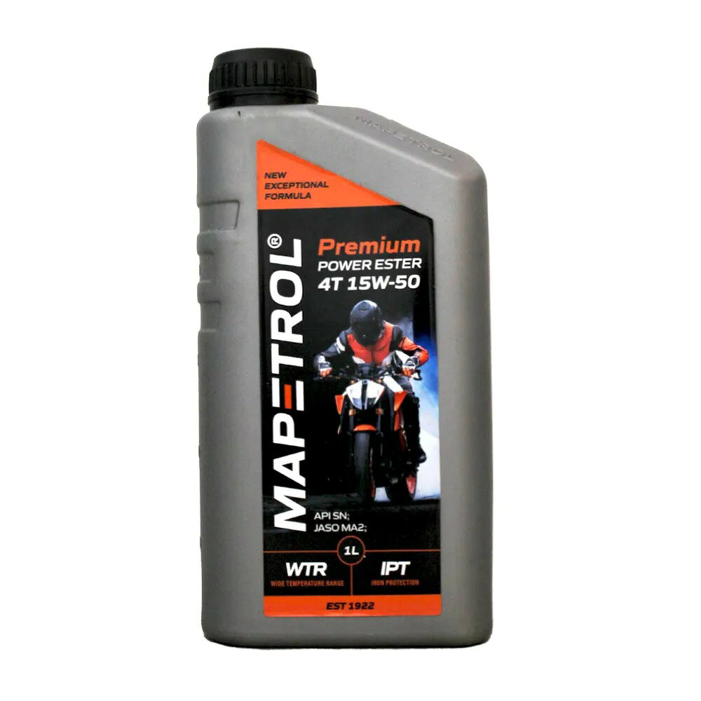 MAPETROL PREMIUM POWER ESTER 15W50 4T 頂級合成酯類機油(買6瓶就送機車用動力回復套組1組)