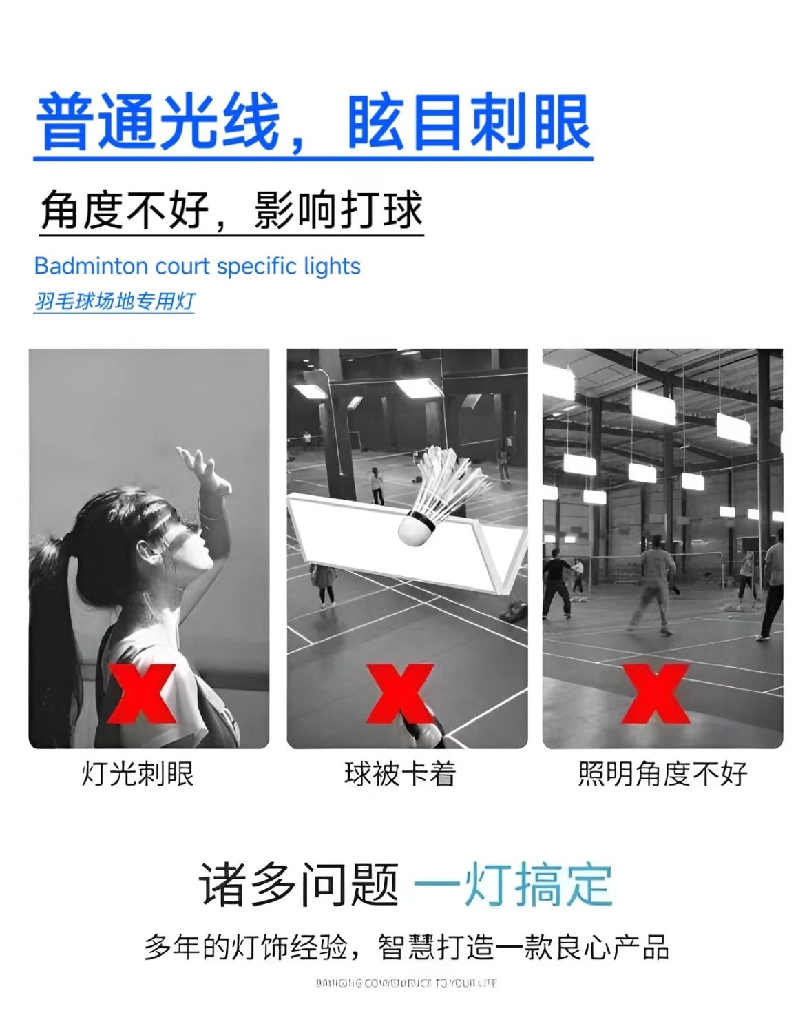 【台灣公司 超低價】LED專業防眩目室內羽毛球館乒乓球館專用體育館專用燈球館專用燈 7