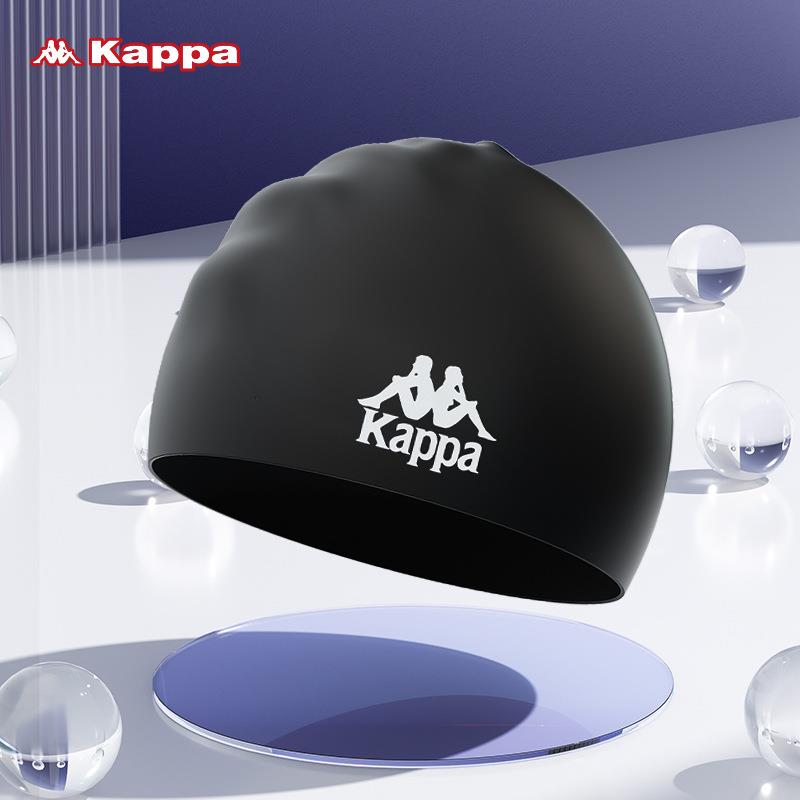 Kappa游泳帽男女士專業防水不勒頭硅膠長發專用成人游泳護耳泳帽-