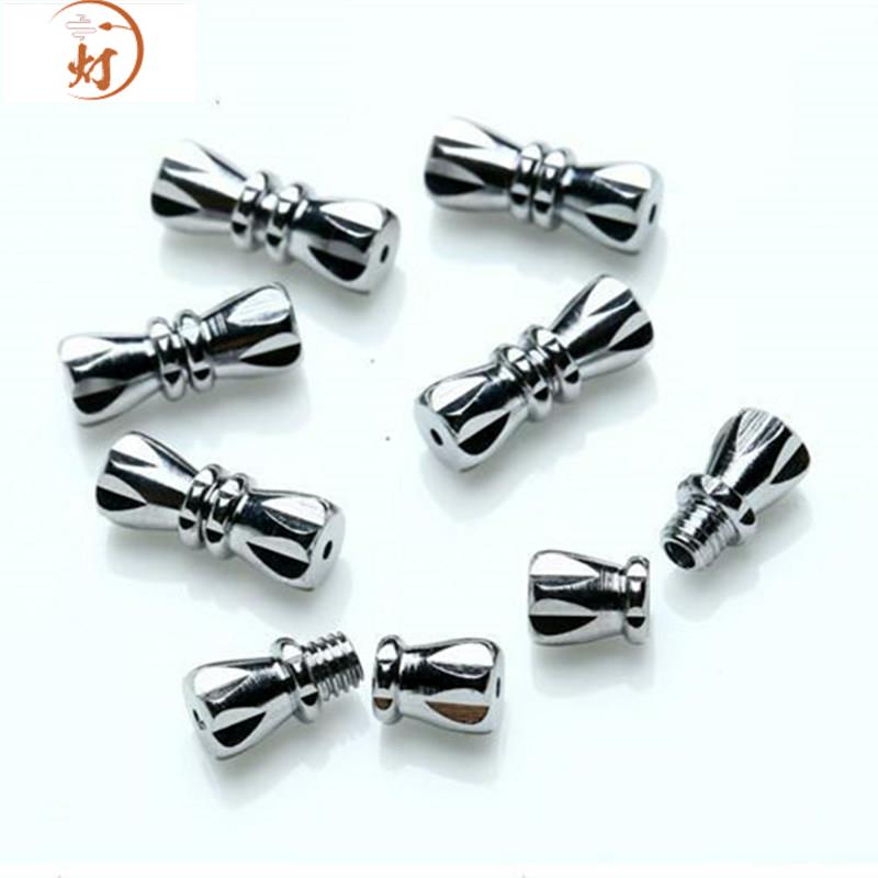 10個裝新品銀色項鏈螺紋擰水晶珍珠連接扣 手工材料飾品配件