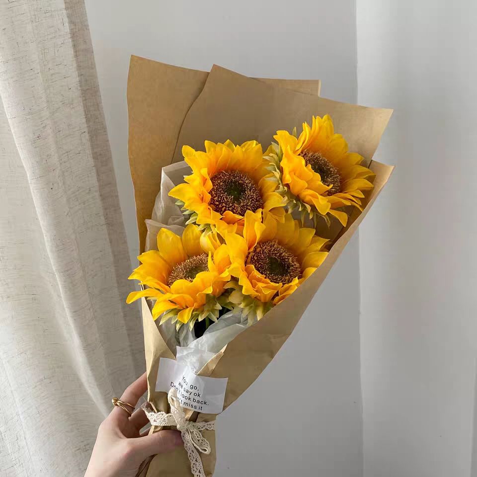 韓國網紅ins模擬向日葵拍照道具手拿花束擺件飾品裝飾拍攝小禮物
