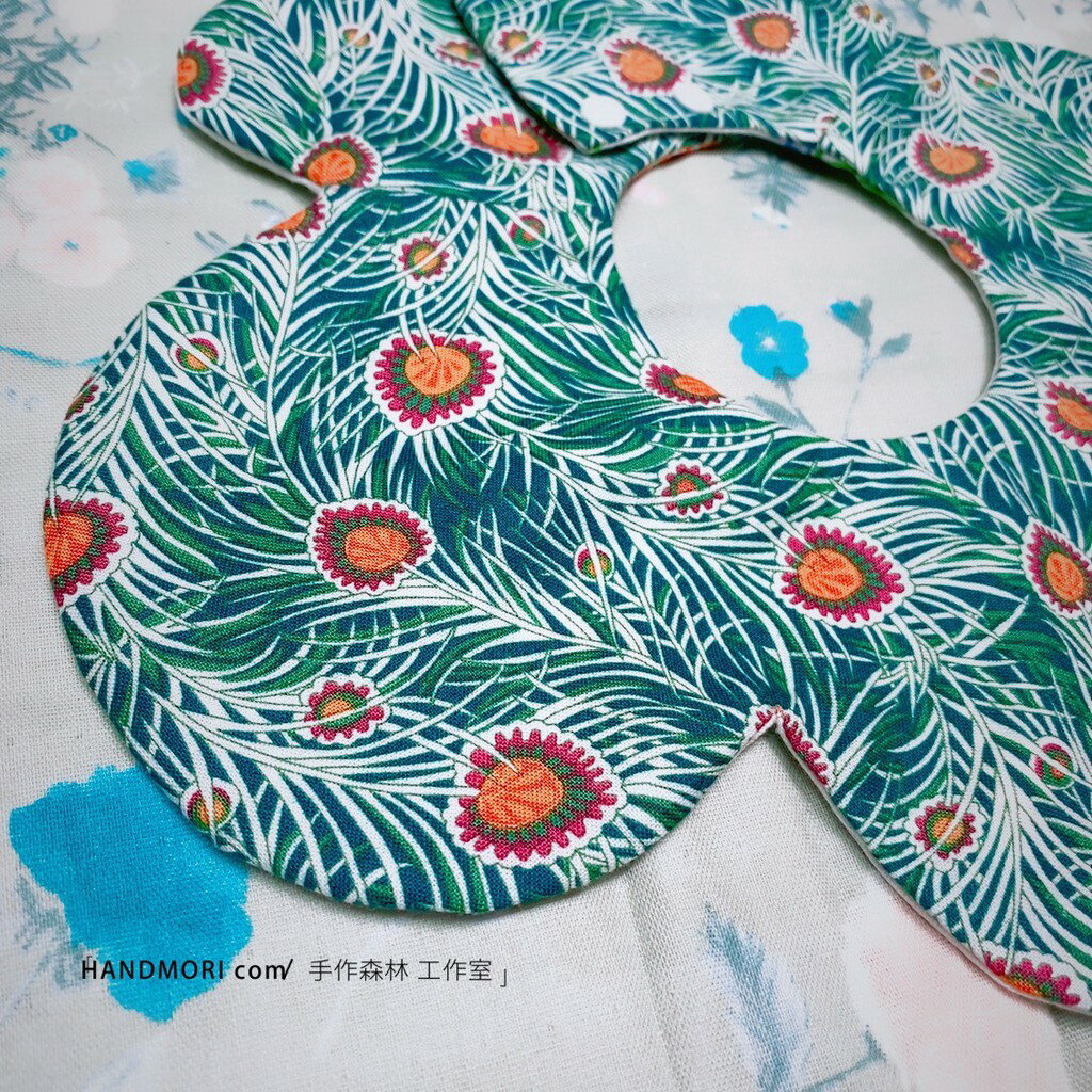 手作森林【原寸紙型】夏威夷圍兜 附步驟圖解 花兜 新生兒 口水巾 自有品牌紙型 NL00632 1