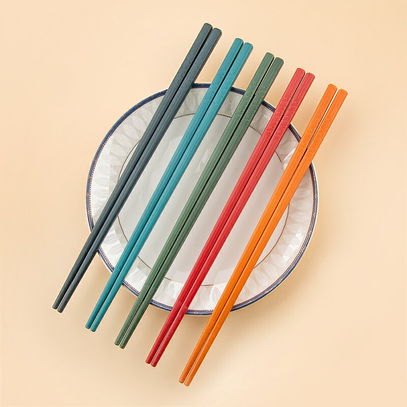 合金筷子家用一人一筷高檔防滑防霉耐高溫彩色高顏值輕奢家庭分餐