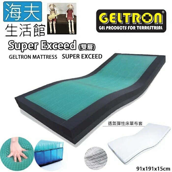 【海夫生活館】Geltron Super Exceed 雙層 固態凝膠照護床墊 透氣彈性床套(KLS-91H150)