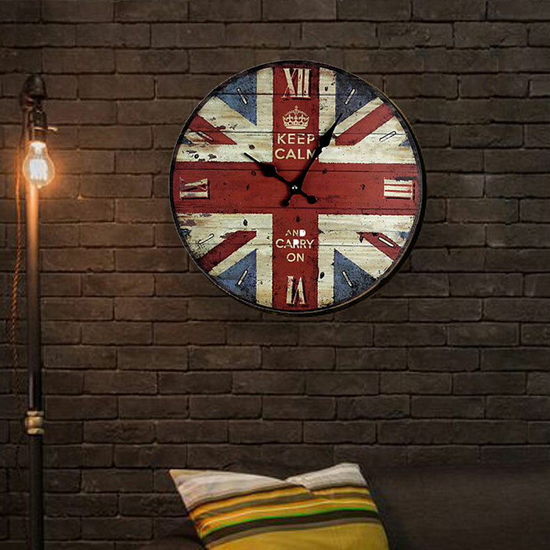 英國風格時鐘、英國復古掛鐘、客廳鐘錶、靜音木質掛鐘錶、石英壁鐘復古鐘【樂天APP下單4%點數回饋】