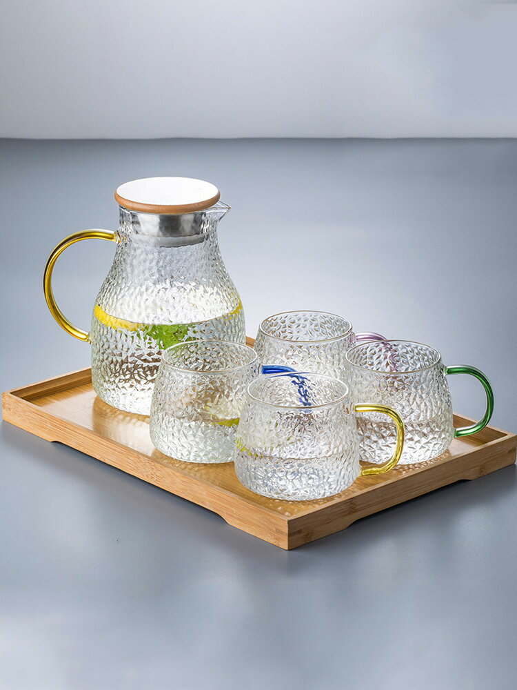 水杯家用套裝北歐客廳玻璃涼水壺水具耐熱開水壺泡茶杯子水具禮品