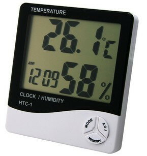 高品質溫濕度表 超大屏幕電子溫濕度計帶鬧鐘/電子溫度計 HTC-1