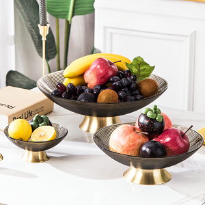網紅水果盤北歐風格水晶玻璃創意現代客廳茶幾輕奢風歐式家用果盆
