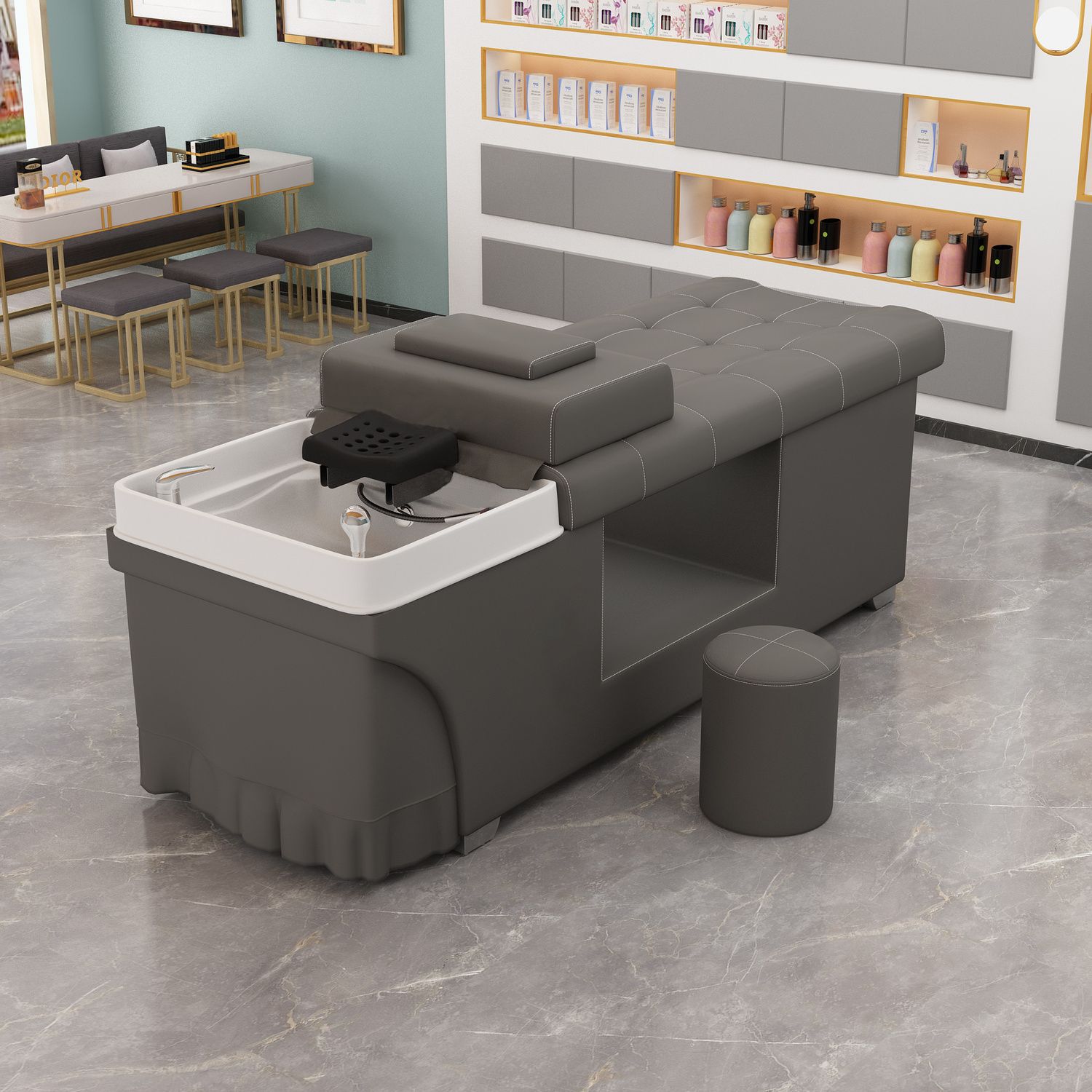 【最低價】【公司貨】【首單直降】理發店泰式洗頭床發廊專用美容美發水循環熏蒸頭療床 3