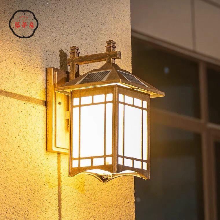 戶外壁燈 戶外 太陽能LED壁燈 防水中式 外墻圍墻陽臺 花園別墅 室外庭院燈 工廠直銷 全館折扣 免運 開立發票 z5513