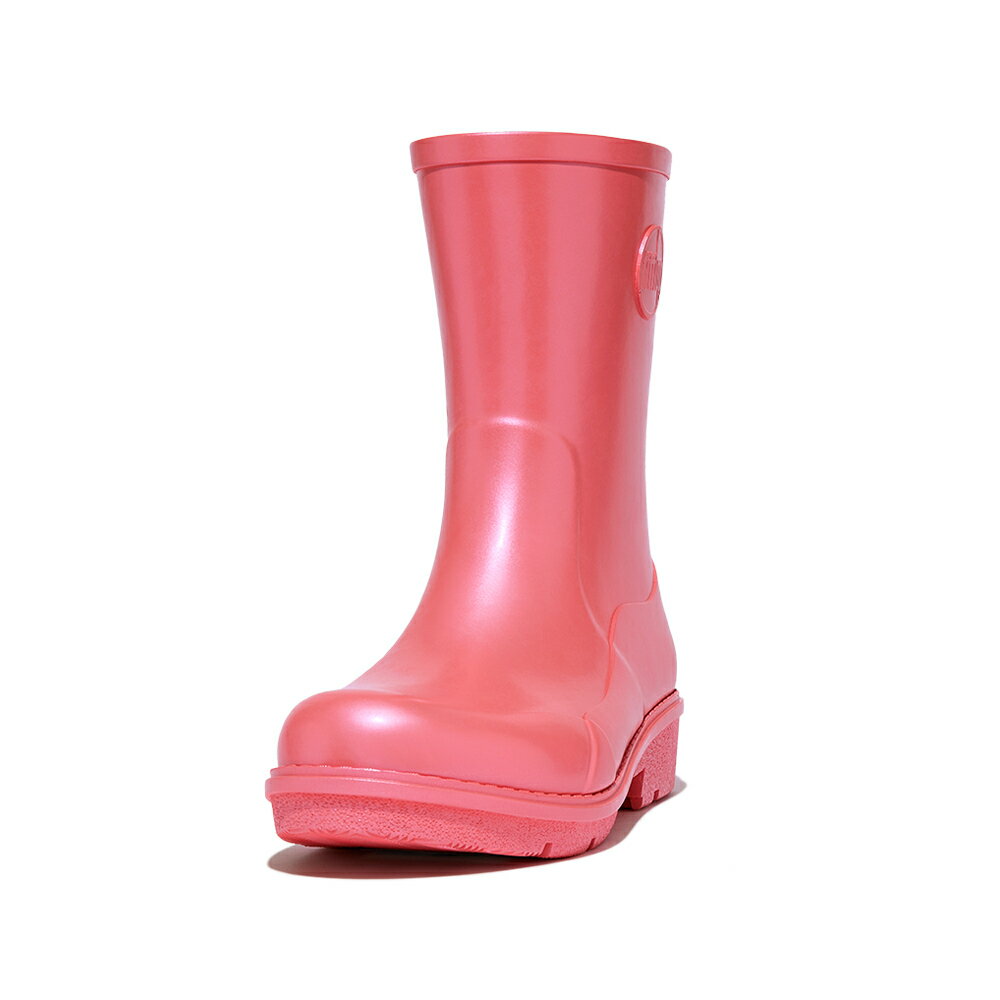 【fitflop】WONDERWELLY 珠光切爾西短筒雨靴-珠光玫瑰珊瑚色