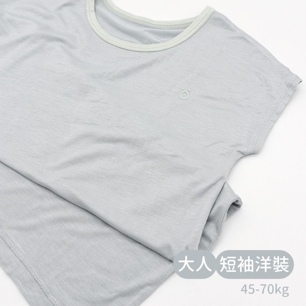 minihope輕柔感短袖洋裝 (大人)-灰藍