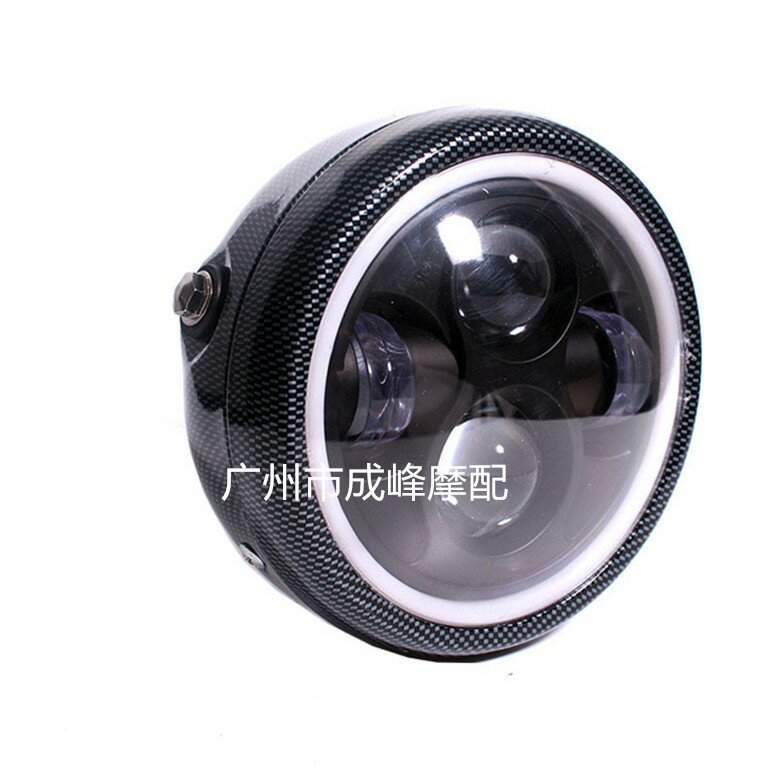 【復古金屬質感】LED大燈 機車大燈 改裝大燈 前照燈 圓燈 哈雷風格 復古機車配件 高亮度照明 防水防塵 直上安裝 GN125適用