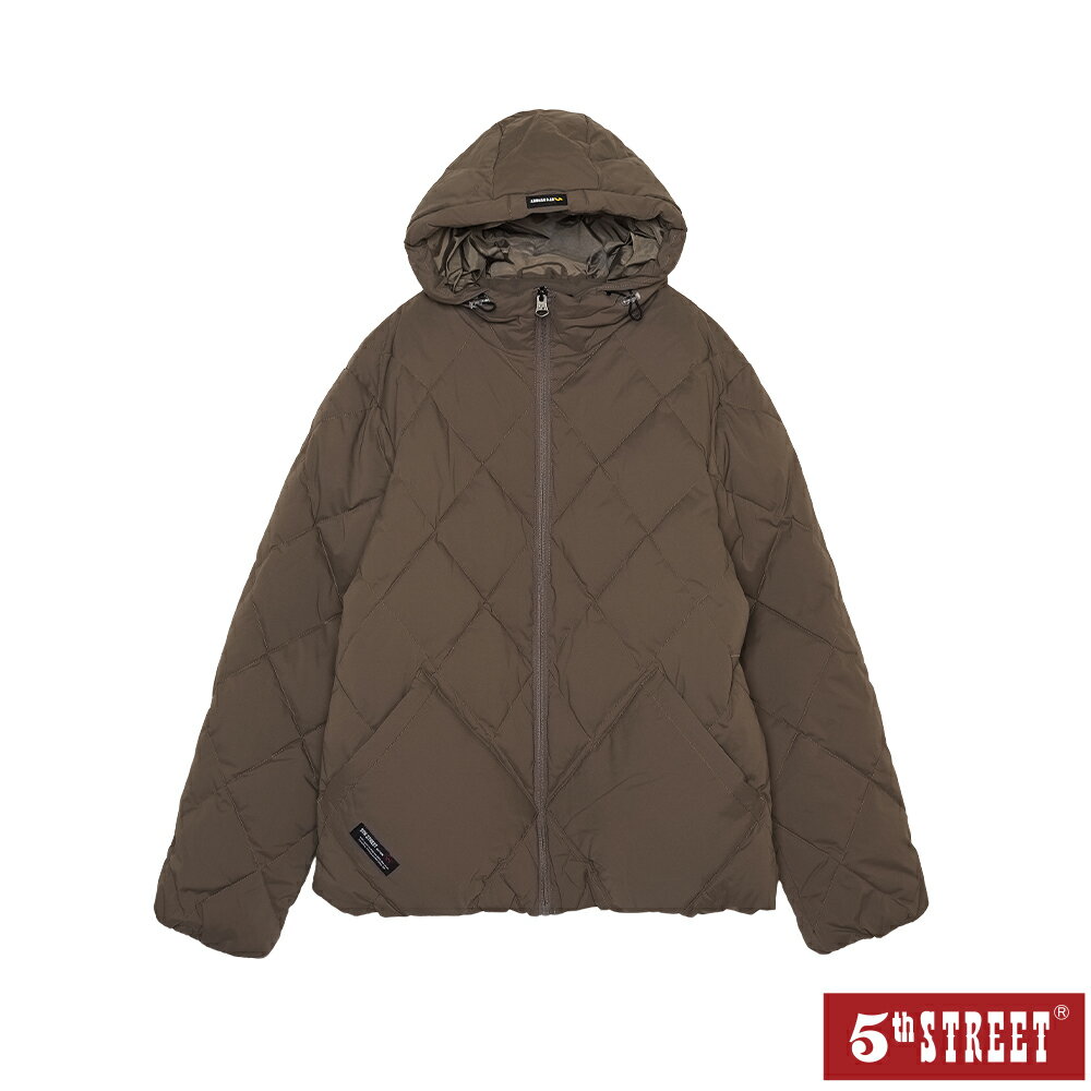 男裝 羽絨外套 菱格紋 墨綠色 (510597) 【5th STREET】【APP下單天天10%回饋】 最高折426