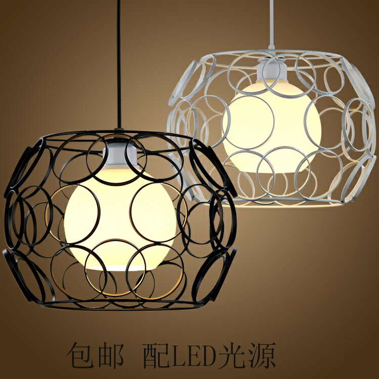 創意個性現代簡約鐵藝圓球形玻璃過道吊燈北歐復古西餐廳酒吧臺燈