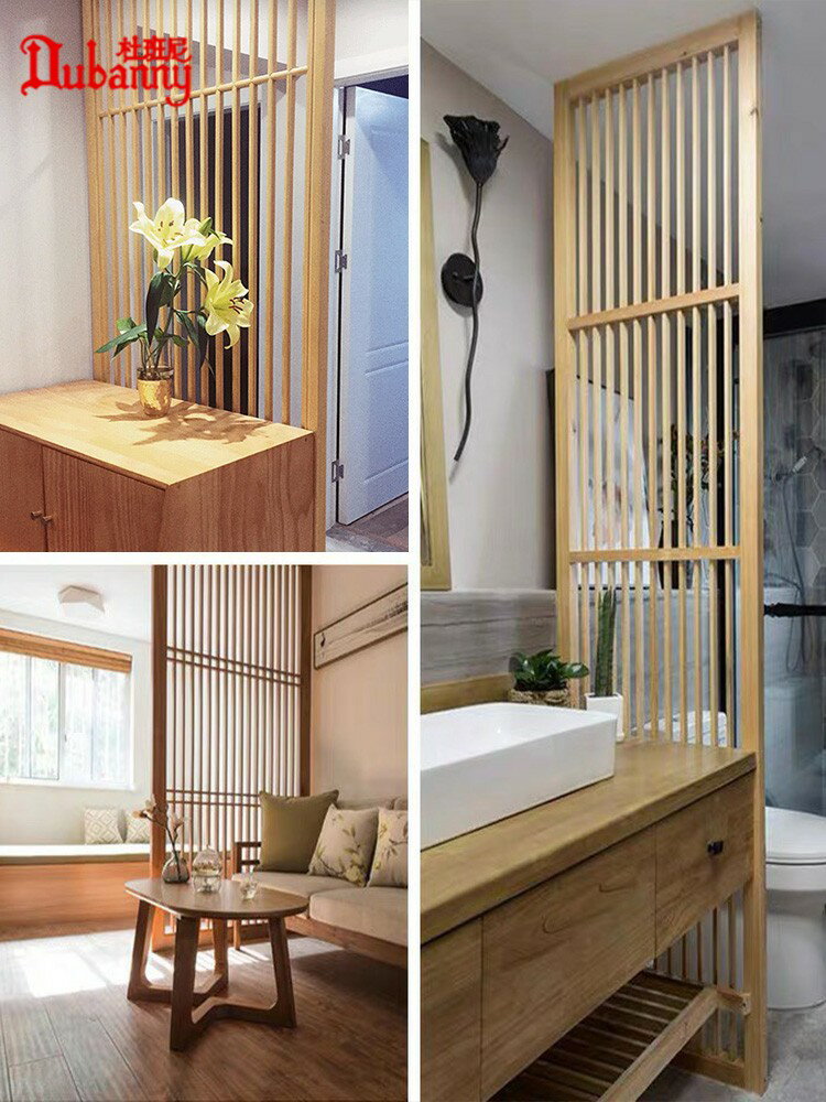 日式屏風木格柵屏風隔斷客廳中式實木鏤空木質屏風玄關入戶進門隔斷牆定