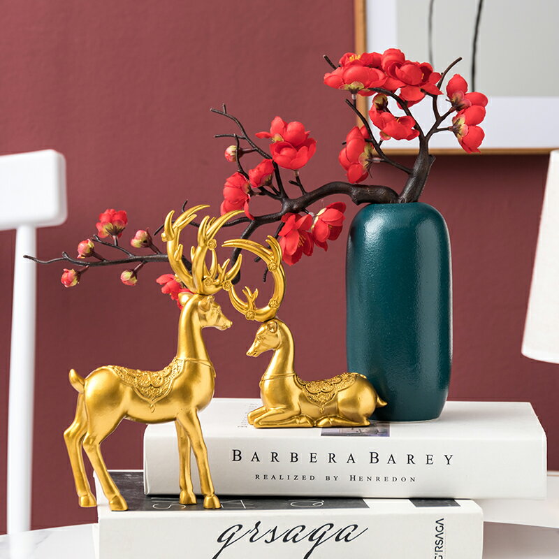 新中式仿真梅花枝臘梅假花花瓶擺設家居客廳玄關櫥窗裝飾花藝擺件 1