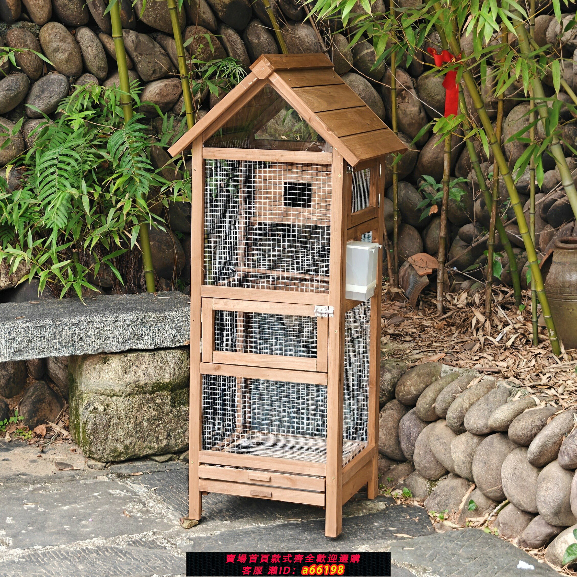 【台灣公司 可開發票】鳥籠子鸚鵡籠家用大號豪華別墅生態玄鳳虎皮木質實木專用籠子櫃籠
