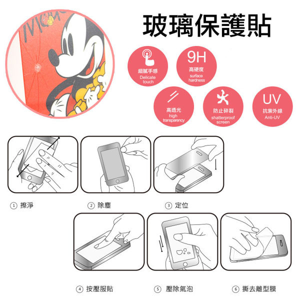 【Disney 】iPhone 6/6s 泡泡系列玻璃保護貼+彩繪保護軟套 7